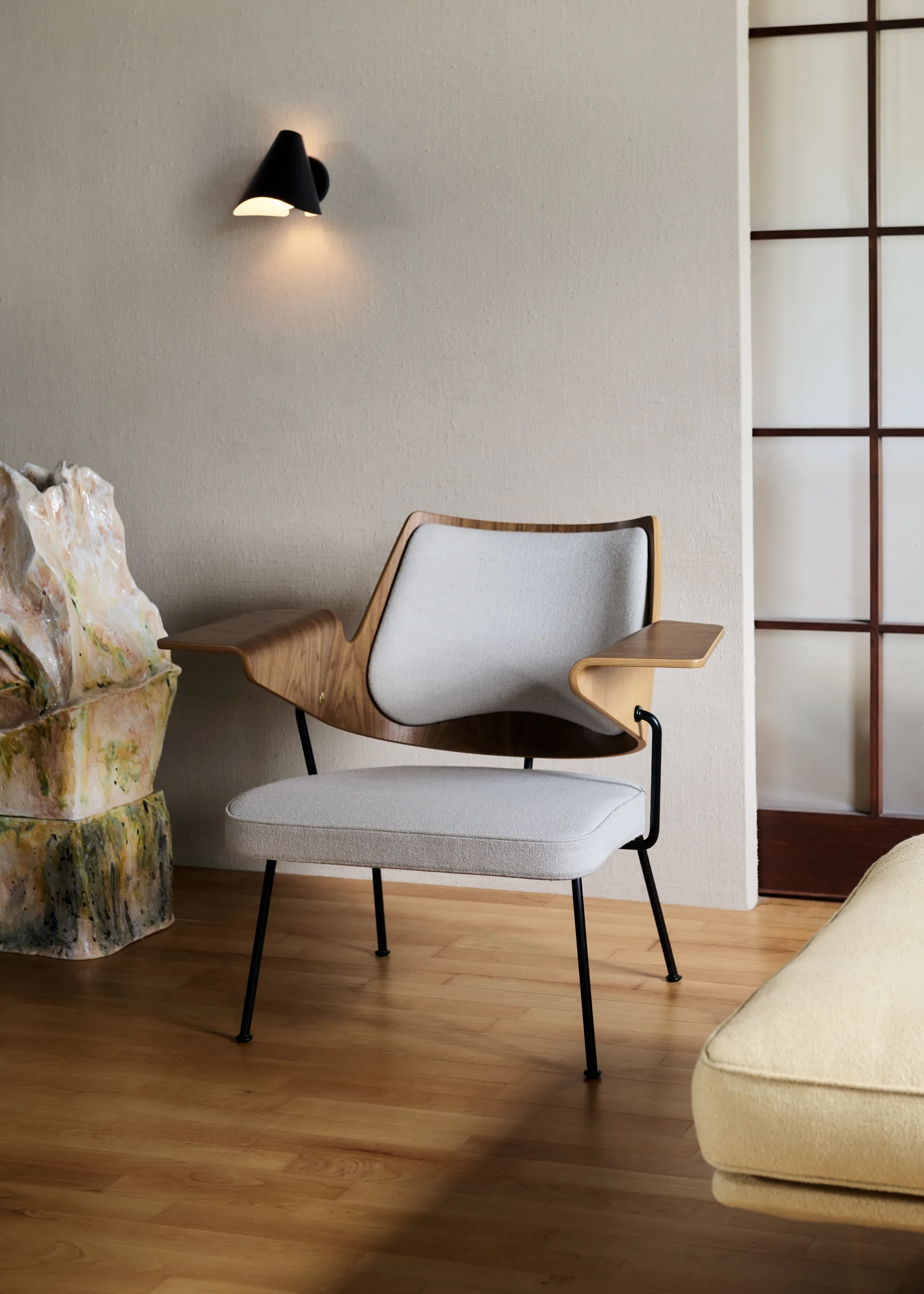 RFH RD8 lounge tuoli, Walnut-beech-offwhite &Tradition