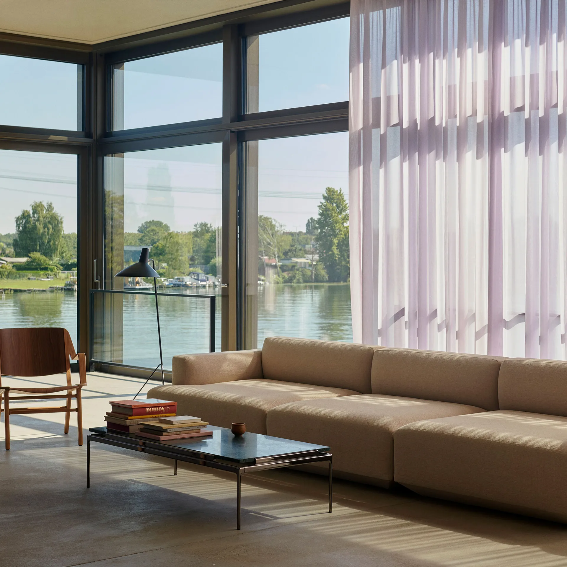 Sett LN12 sohvapöytä, Verde guatemala-dark chrome &Tradition