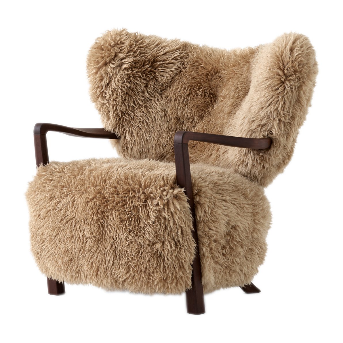 &Tradition Wulff Lounge Chair ATD2 -nojatuoli Öljytty saksanpähkinä-Sheepskin honey
