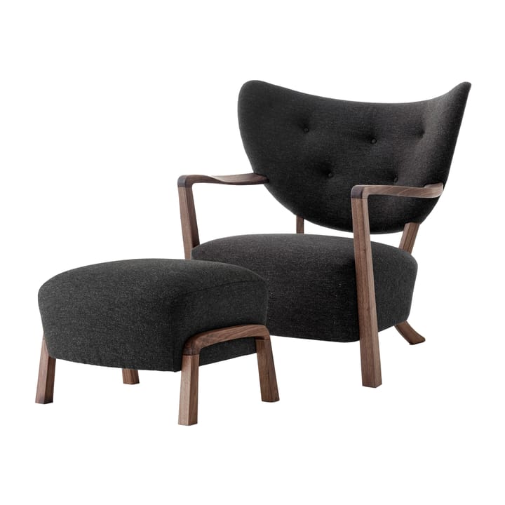 Wulff Lounge Chair ATD2 -nojatuoli sis. rahi ATD3 - Öljytty saksanpähkinä-Hallingdal - &Tradition