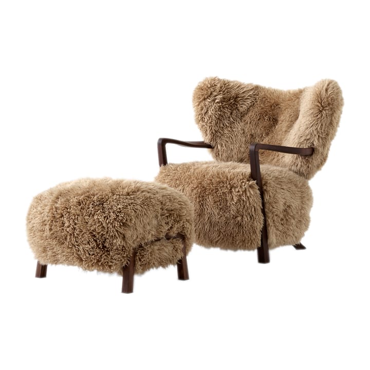 Wulff Lounge Chair ATD2 -nojatuoli sis. rahin ATD3 - Öljytty saksanpähkinä-Sheepskin honey - &Tradition