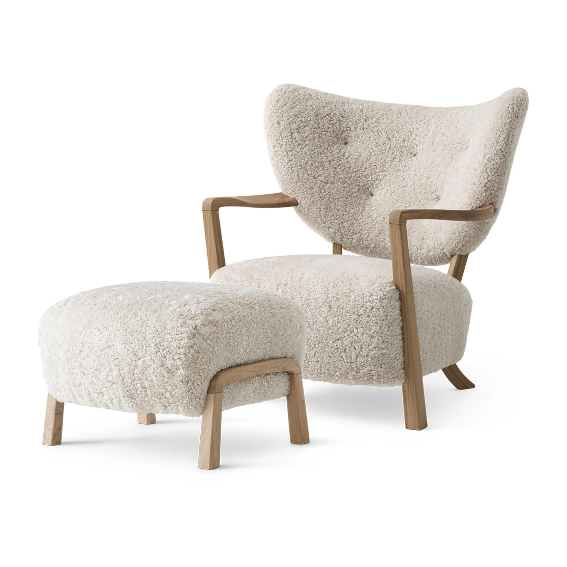 Wulff Lounge Chair ATD2 -nojatuoli sis. rahin ATD3, Öljytty tammi-Moonlight &Tradition