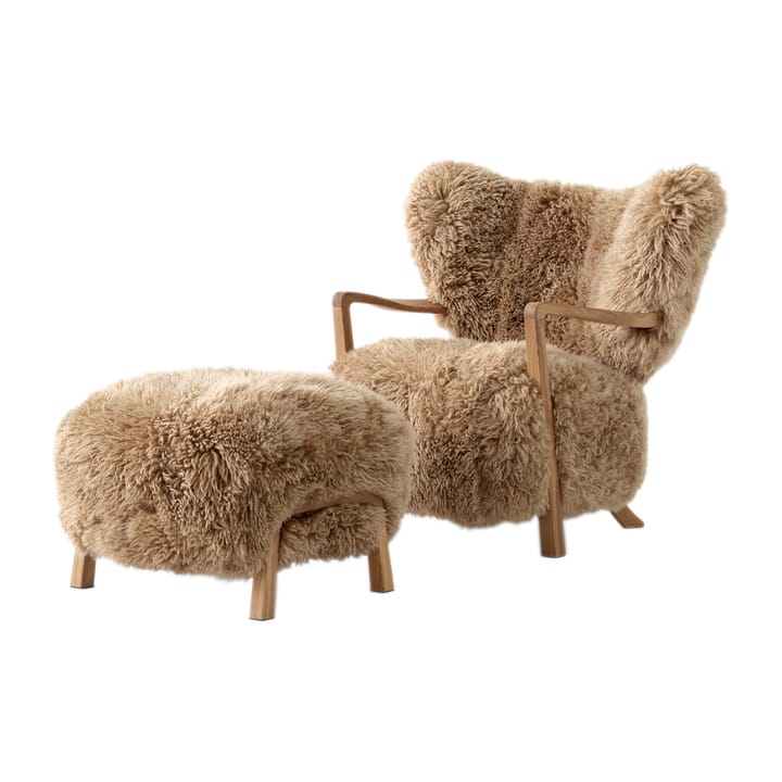 Wulff Lounge Chair ATD2 -nojatuoli sis. rahin ATD3 - Öljytty tammi-Sheepskin honey - &Tradition