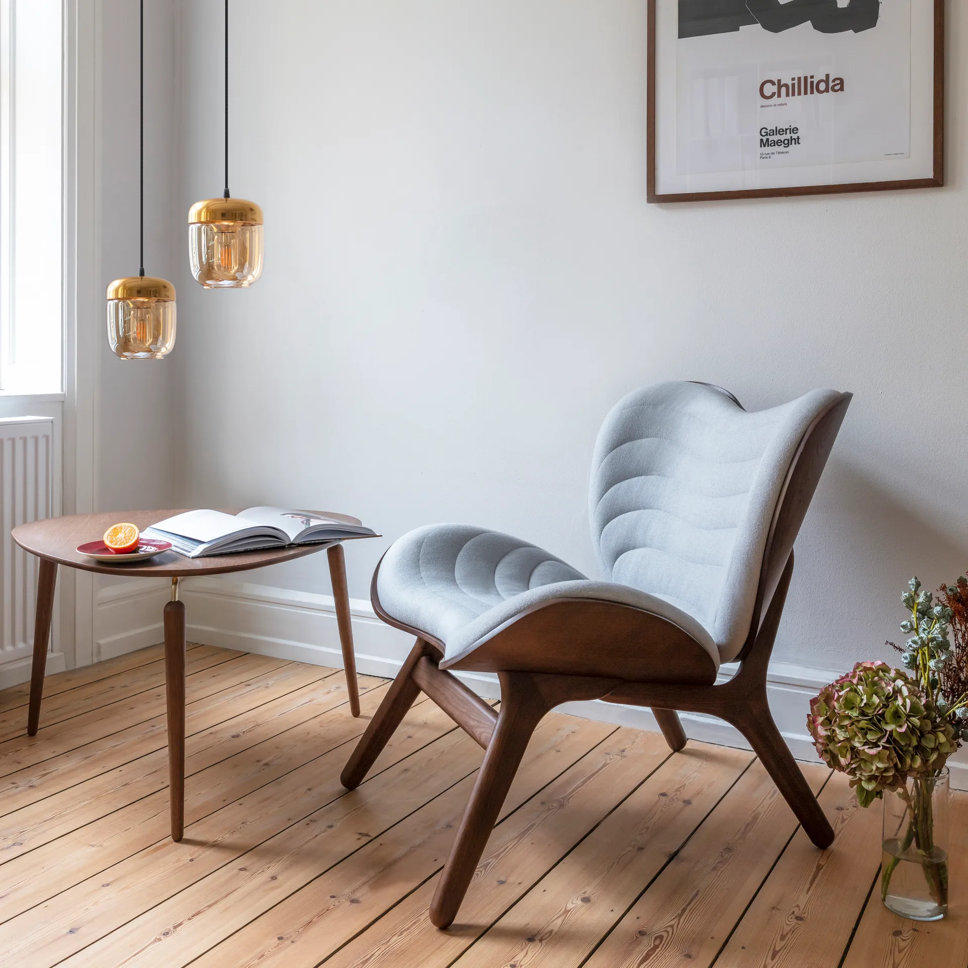 Acorn lampunvarjostin amber, Kiillotettu messinki-meripihka Umage