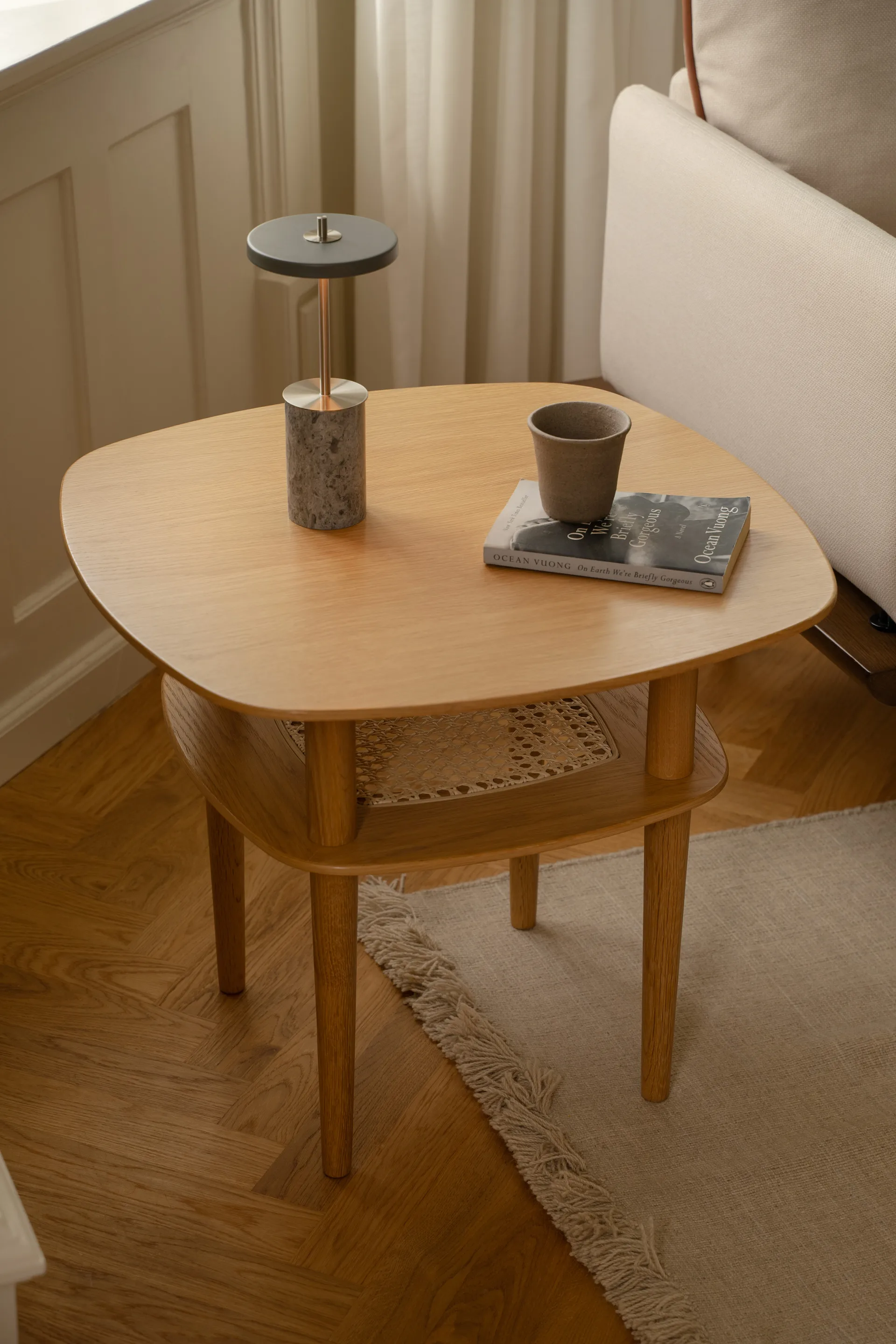 Asteria Move Mini pöytävalaisin Ø12x25,5 cm, Grey marmor-messinki Umage