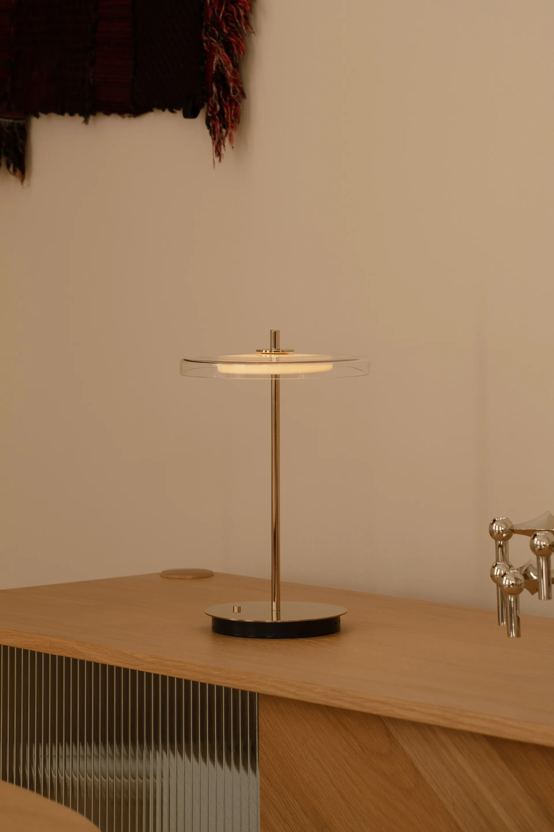 Asteria Move -pöytävalaisin, Lasipuhallettu messinki Umage