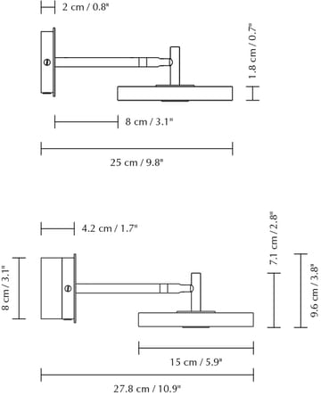 Asteria Wall lyhyt seinävalaisin - Nuance sumu - Umage