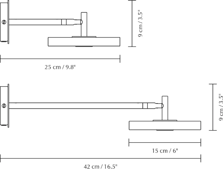 Asteria Wall seinälamppu, Long, Nuance orange-brass Umage