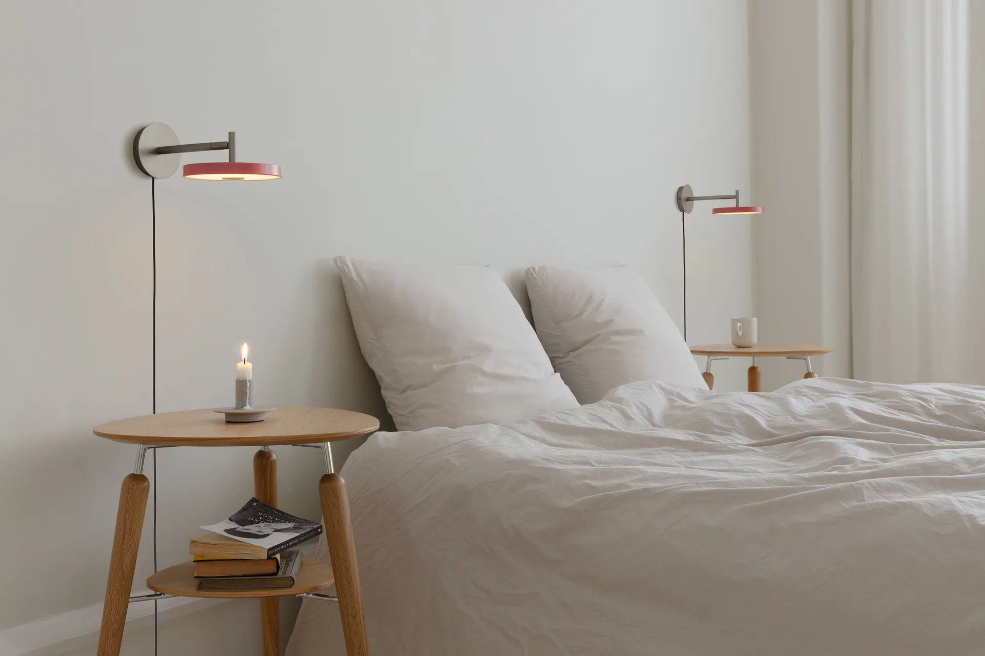 Asteria Wall seinälamppu, Lyhyt, Nuance olive-chrome, Nuance rose-chrome Umage