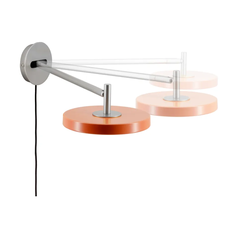 Asteria Wall seinälamppu, Pitkä, Black-chrome, Nuance Orange-kromi Umage