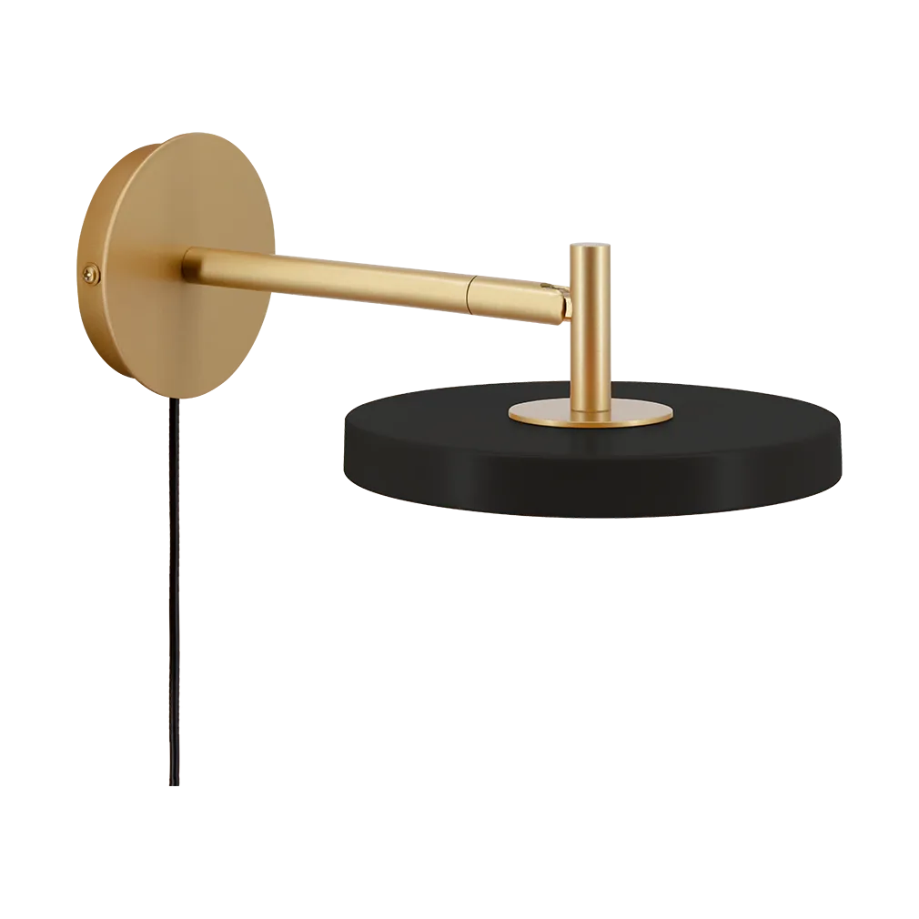 Asteria Wall seinälamppu, Short, Black-brass Umage