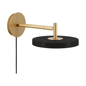 Asteria Wall seinälamppu - Short, Black-brass - Umage