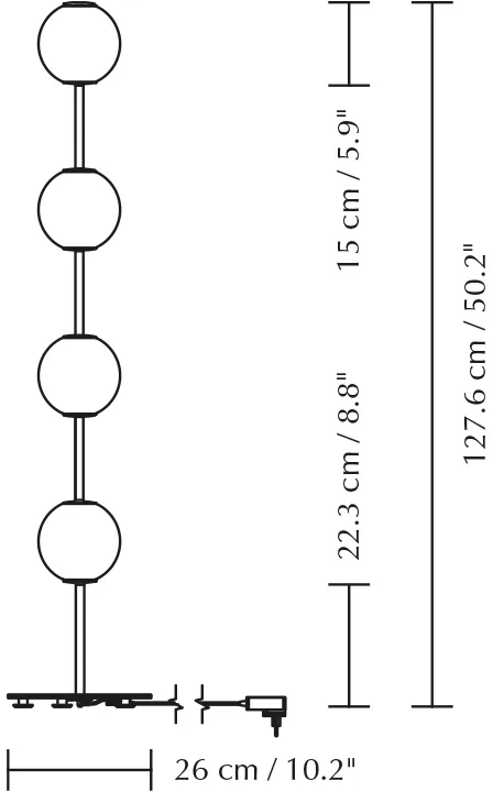 Audrey Floor lamppu, Pinnoitettu messinki Umage