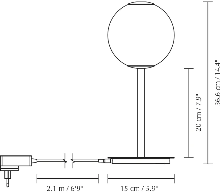 Audrey Table lamppu, Pinnoitettu messinki Umage