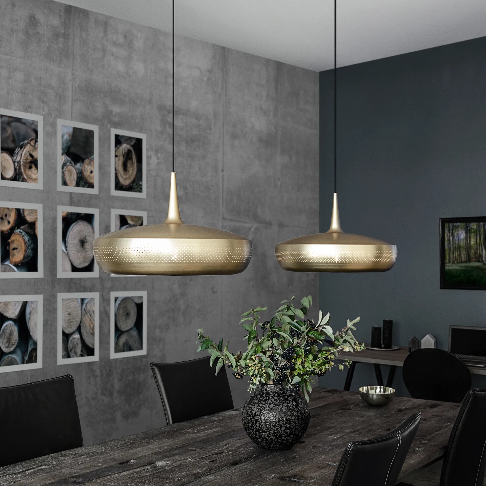 Clava Dine kattolamppu Ø 43 cm, Brushed brass Umage