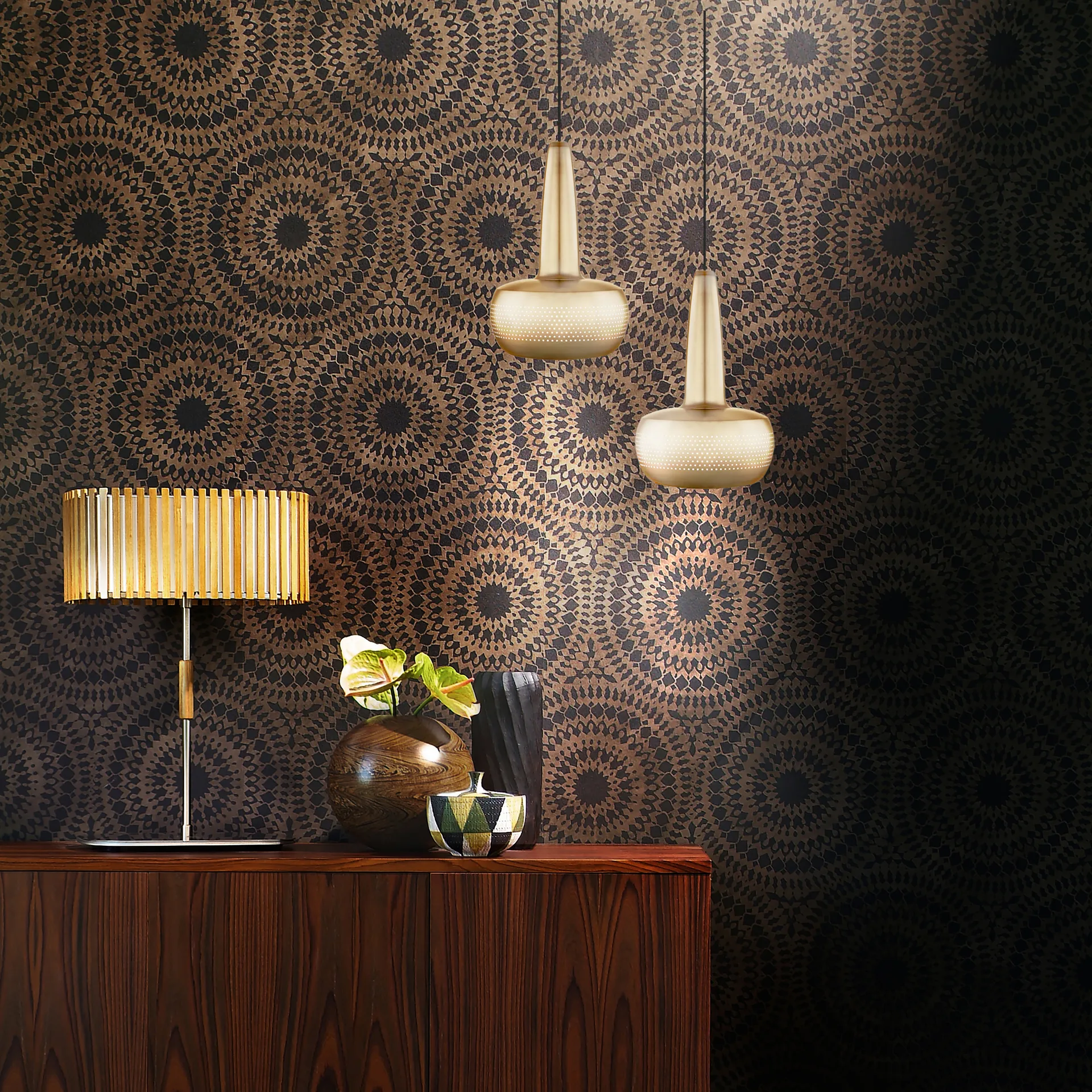 Clava kattovalaisin Ø 21,5 cm, Harjattu messinki Umage