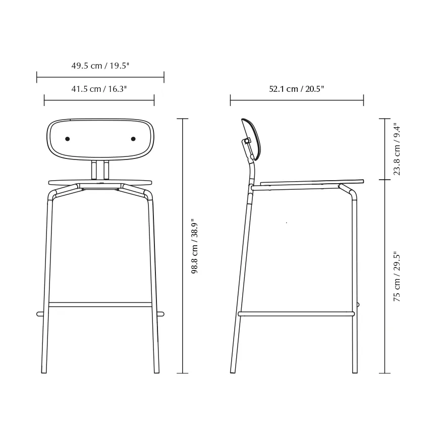 Curious baarijakkara 75 cm, Oak-black Umage