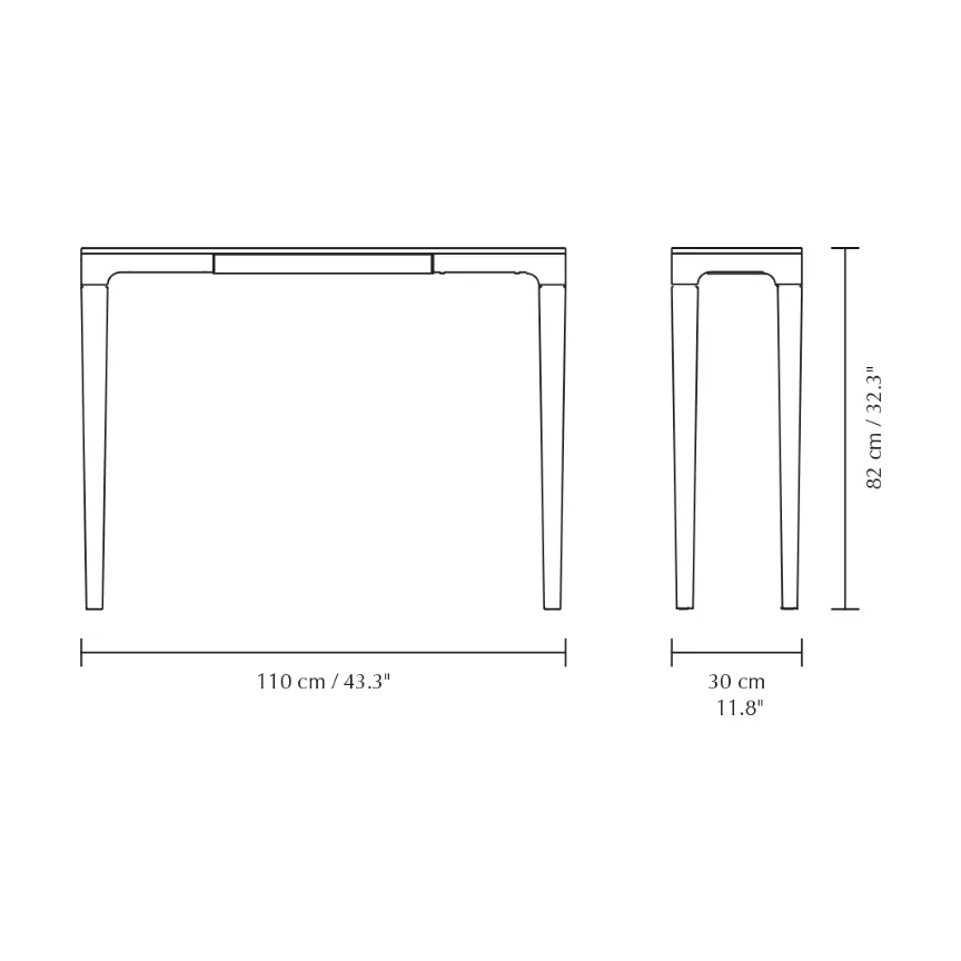 Heart'n'Soul konsolipöytä 120 cm, Oak-obsidian black Umage
