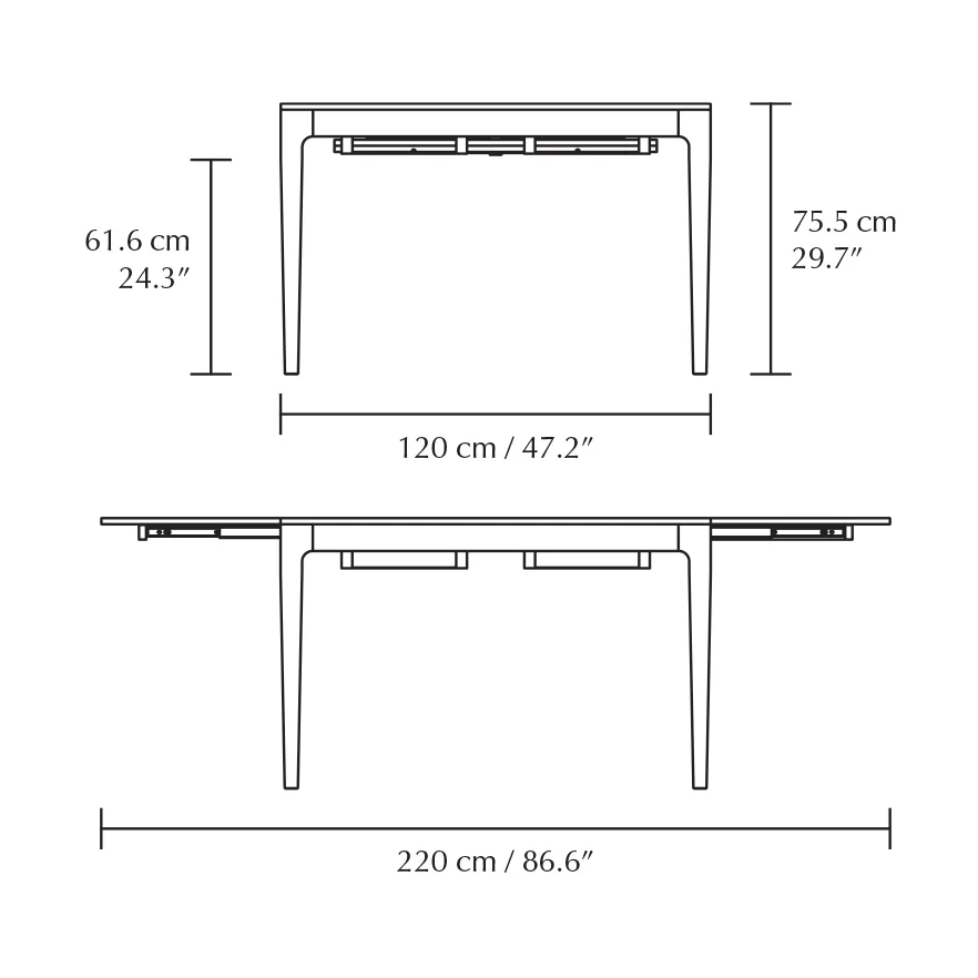 Heart'n'Soul ruokapöytä 90x120 cm, Oak-cloud grey Umage