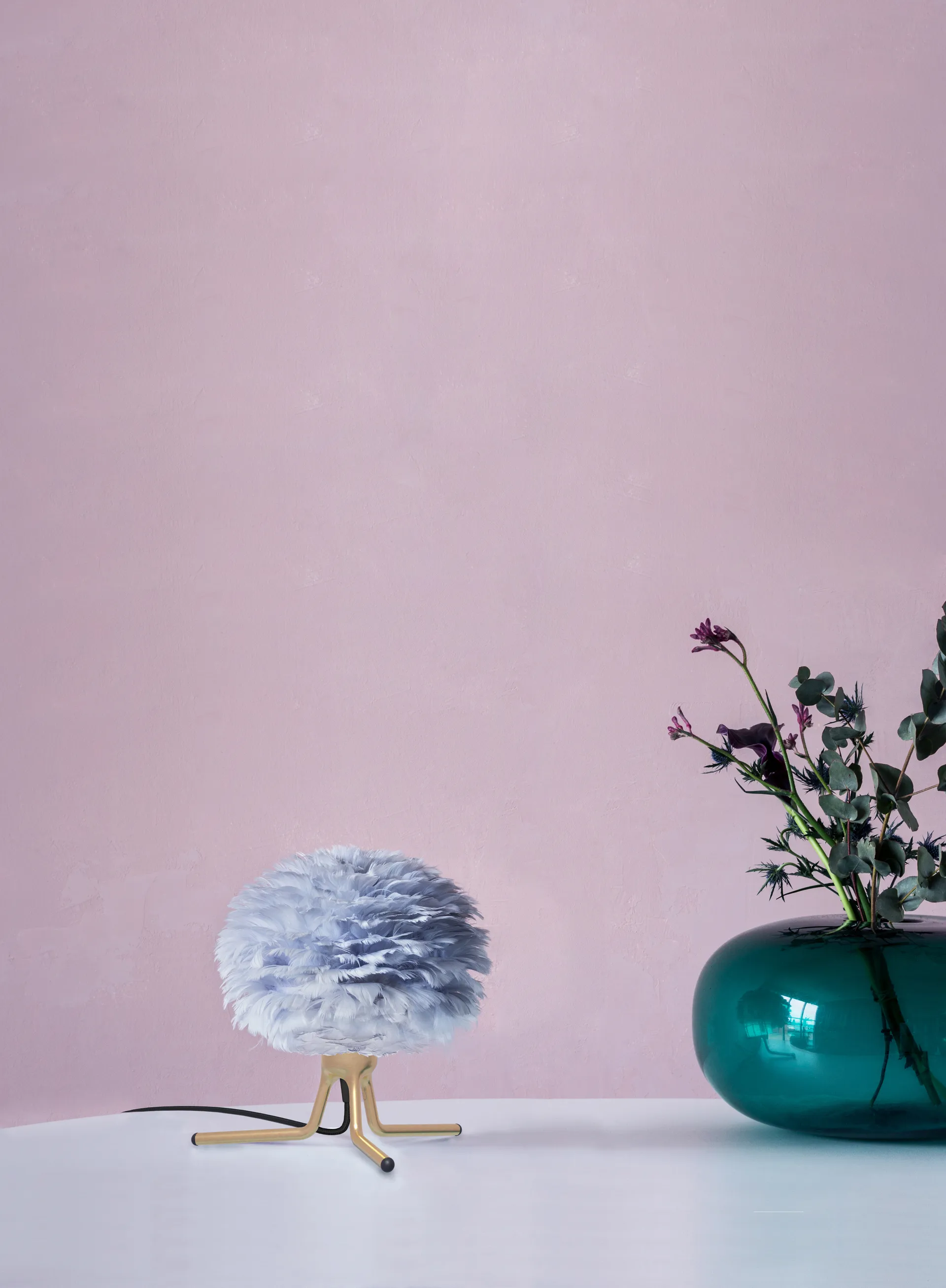 Tripod Base lampunjalka, Harjattu messinki Umage