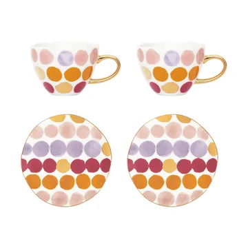 Good Morning Cappuccinokuppi ja lautanen 4 osaa - Prickig - URBAN NATURE CULTURE