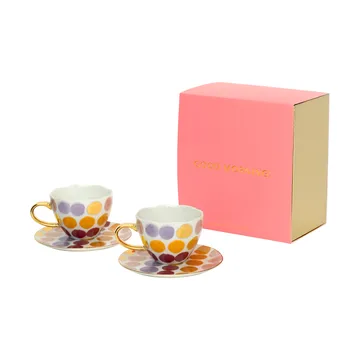 Good Morning Cappuccinokuppi ja lautanen 4 osaa - Prickig - URBAN NATURE CULTURE