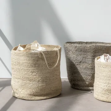 UNC säilytyskori kahvallinen Ø40 cm - Blond - URBAN NATURE CULTURE