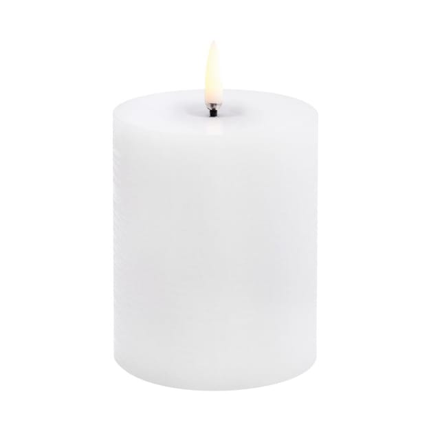 Uyuni LED pöytäkynttilänjalka melted - Valkoinen rustiikki, Ø7,8x10 cm - Uyuni Lighting