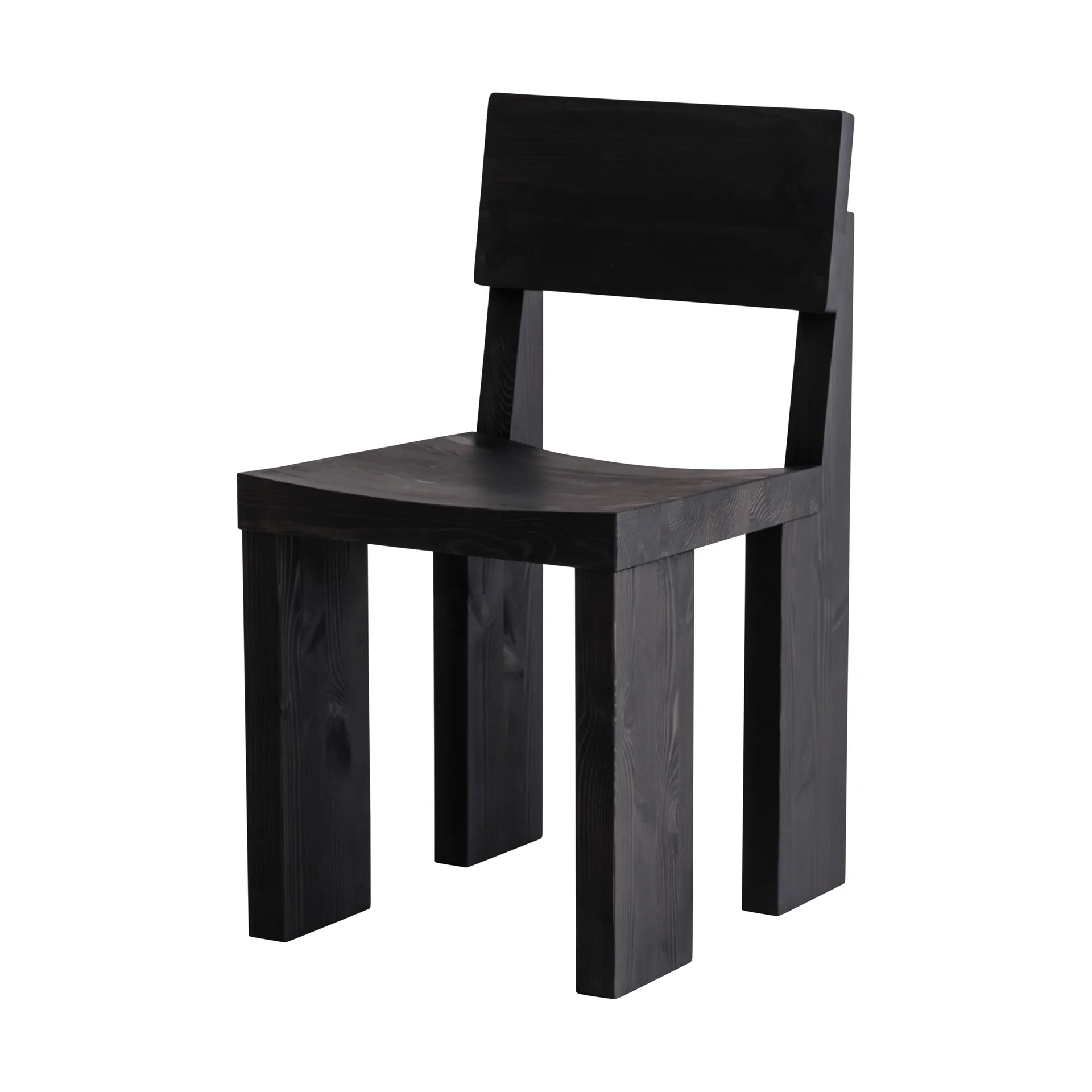 001 Dining Chair tuoli, Mustaksi petsattu mänty Vaarnii