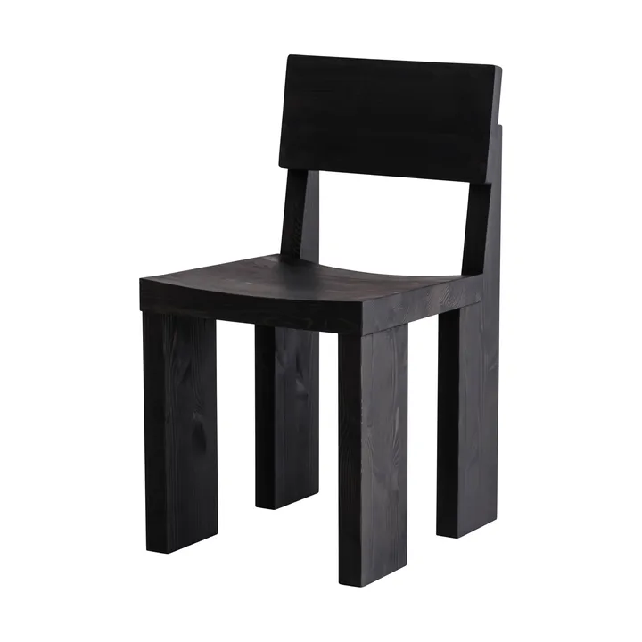 001 Dining Chair tuoli - Mustaksi petsattu mänty - Vaarnii