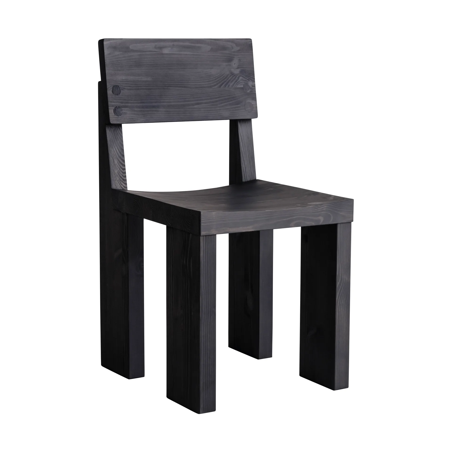 001 Dining Chair tuoli, Mustaksi petsattu mänty Vaarnii