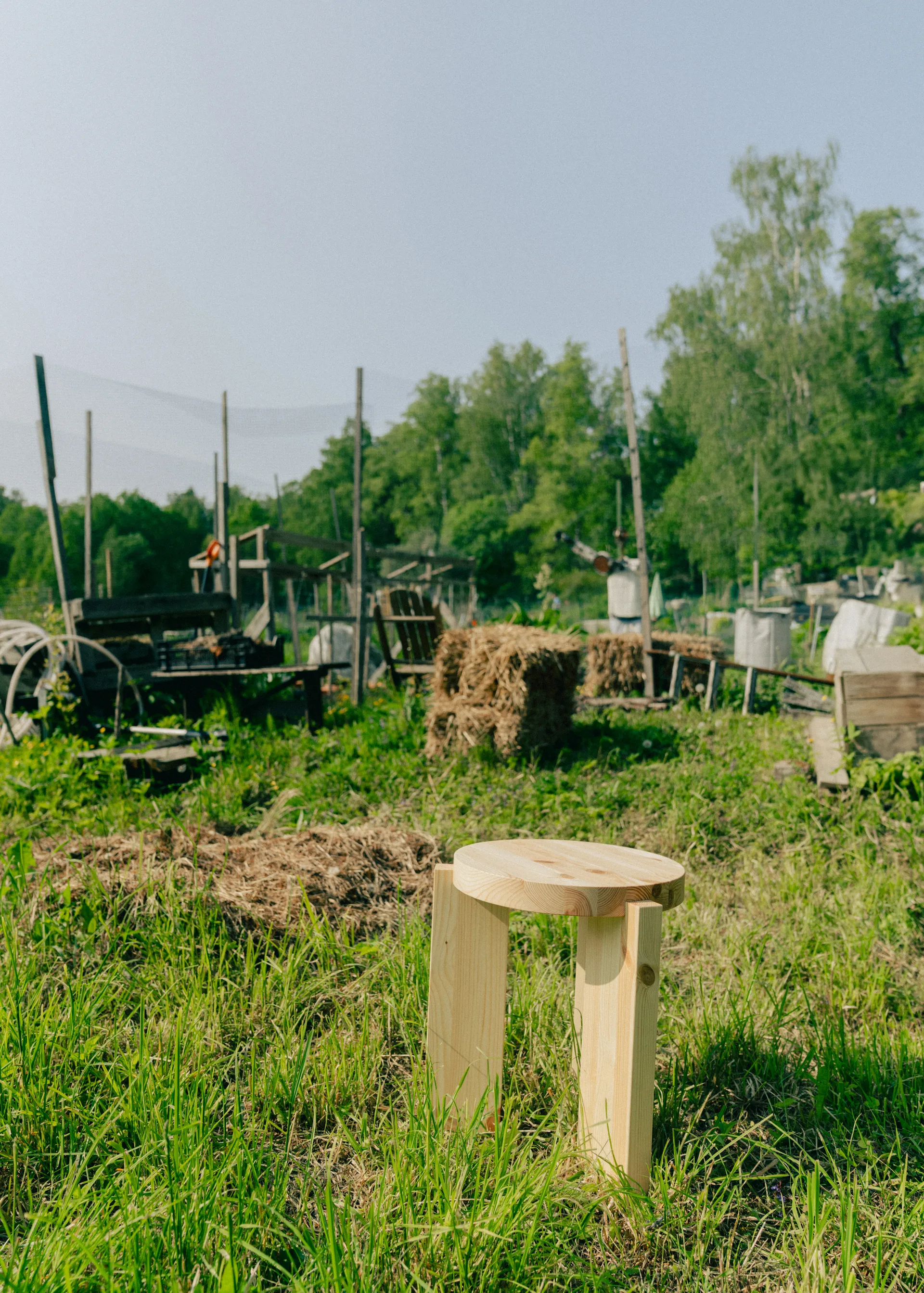 001 Stool jakkara, Matta öljyvahattu mänty, Ø40×44 cm Vaarnii