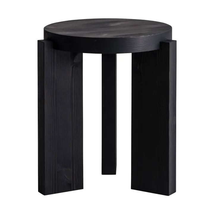 001 Stool jakkara - Mustaksi petsattu mänty, Ø40×44 cm - Vaarnii