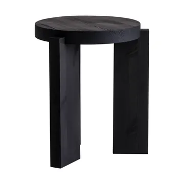001 Stool jakkara - Mustaksi petsattu mänty, Ø40×44 cm - Vaarnii