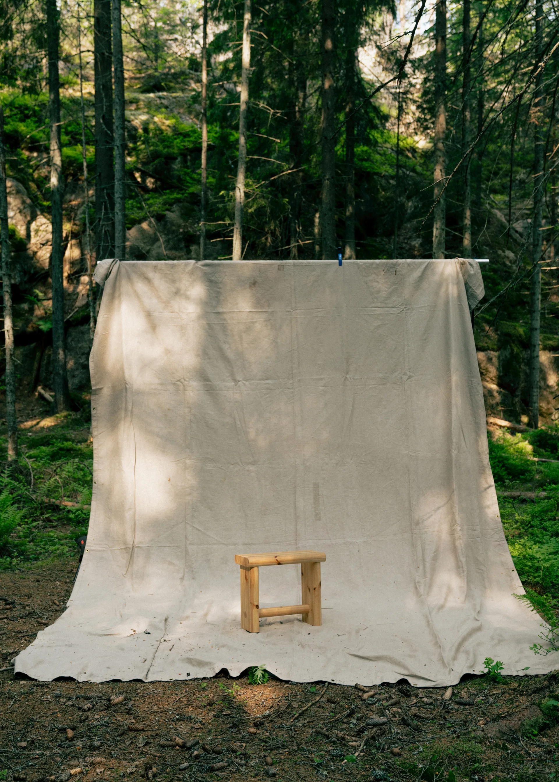 002 Ast Stool jakkara, Matta öljyvahattu mänty, 55×26×45 cm Vaarnii