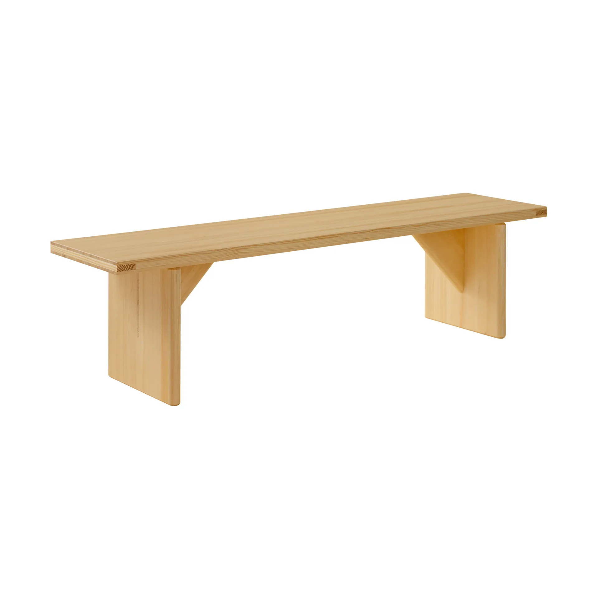 012 Kolmio Bench penkki, Matta öljyvahattu mänty, 176×42×45 cm Vaarnii