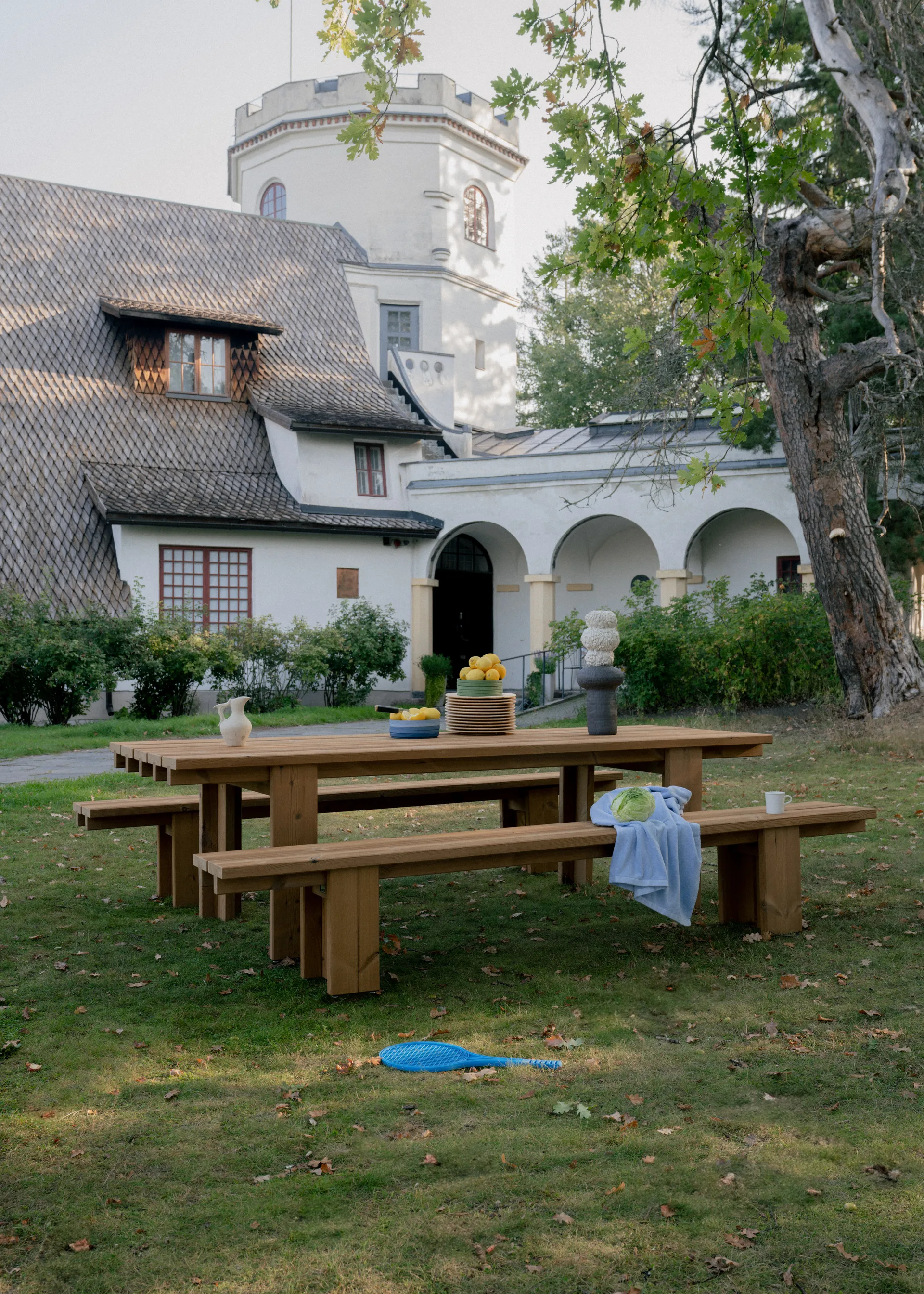 013 Osa Outdoor Bench penkki, Lämpökäsitelty mänty, 270×37×49 cm Vaarnii