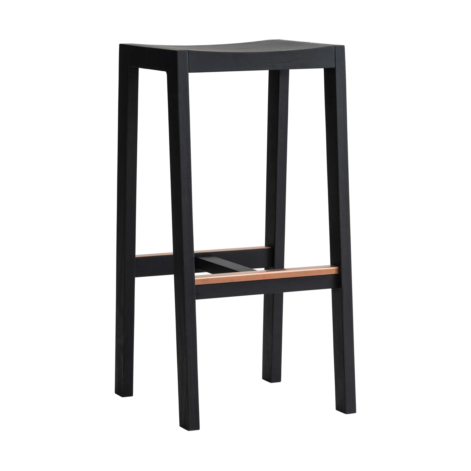 016 Maasto Bar Stool baarijakkara, Mustanharjattu mänty, 75 cm Vaarnii
