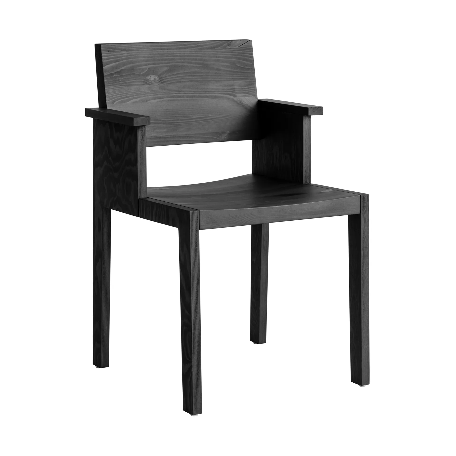 016 Maasto Dining Armchair käsinojallinen tuoli, Musta petsattu mänty Vaarnii