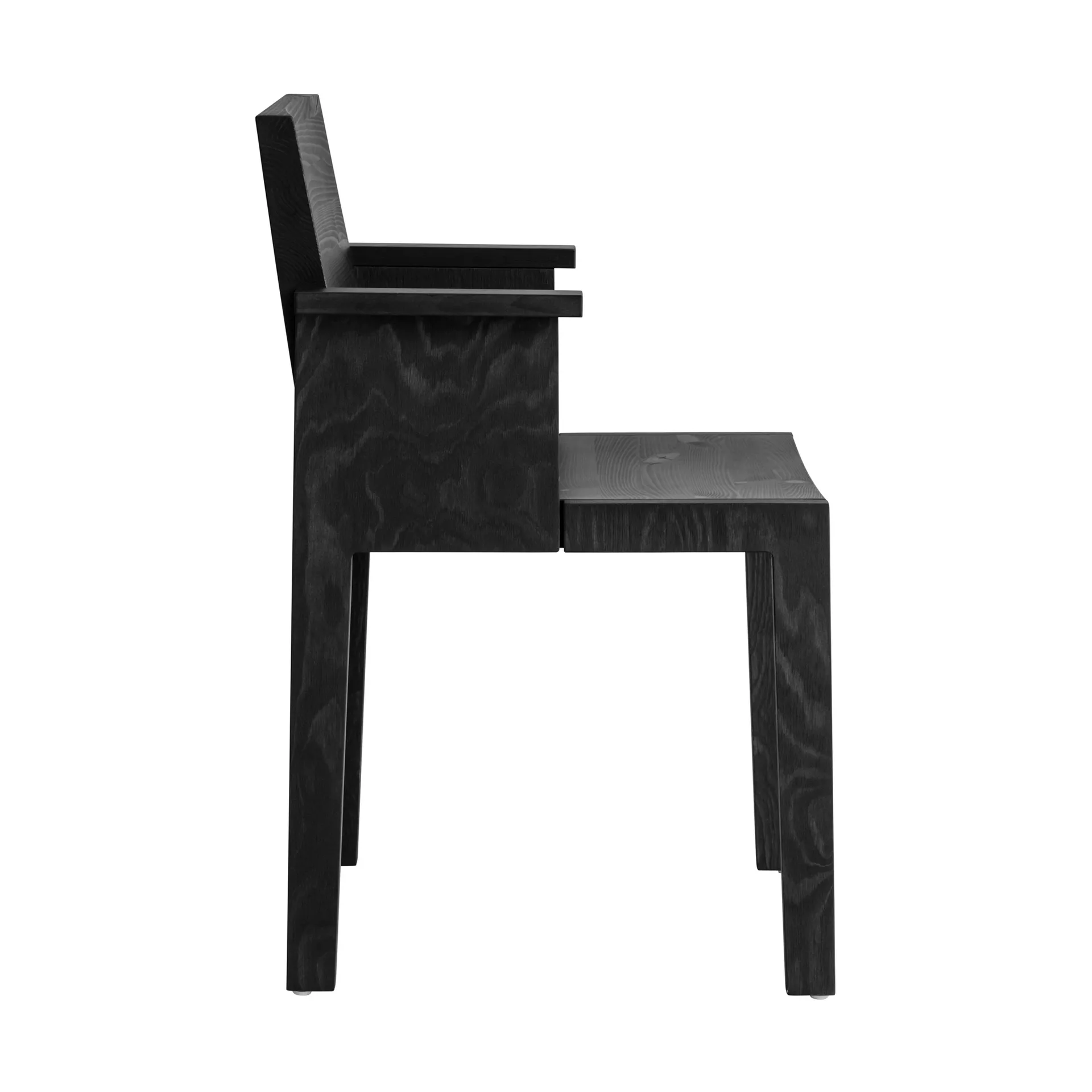 016 Maasto Dining Armchair käsinojallinen tuoli, Musta petsattu mänty Vaarnii