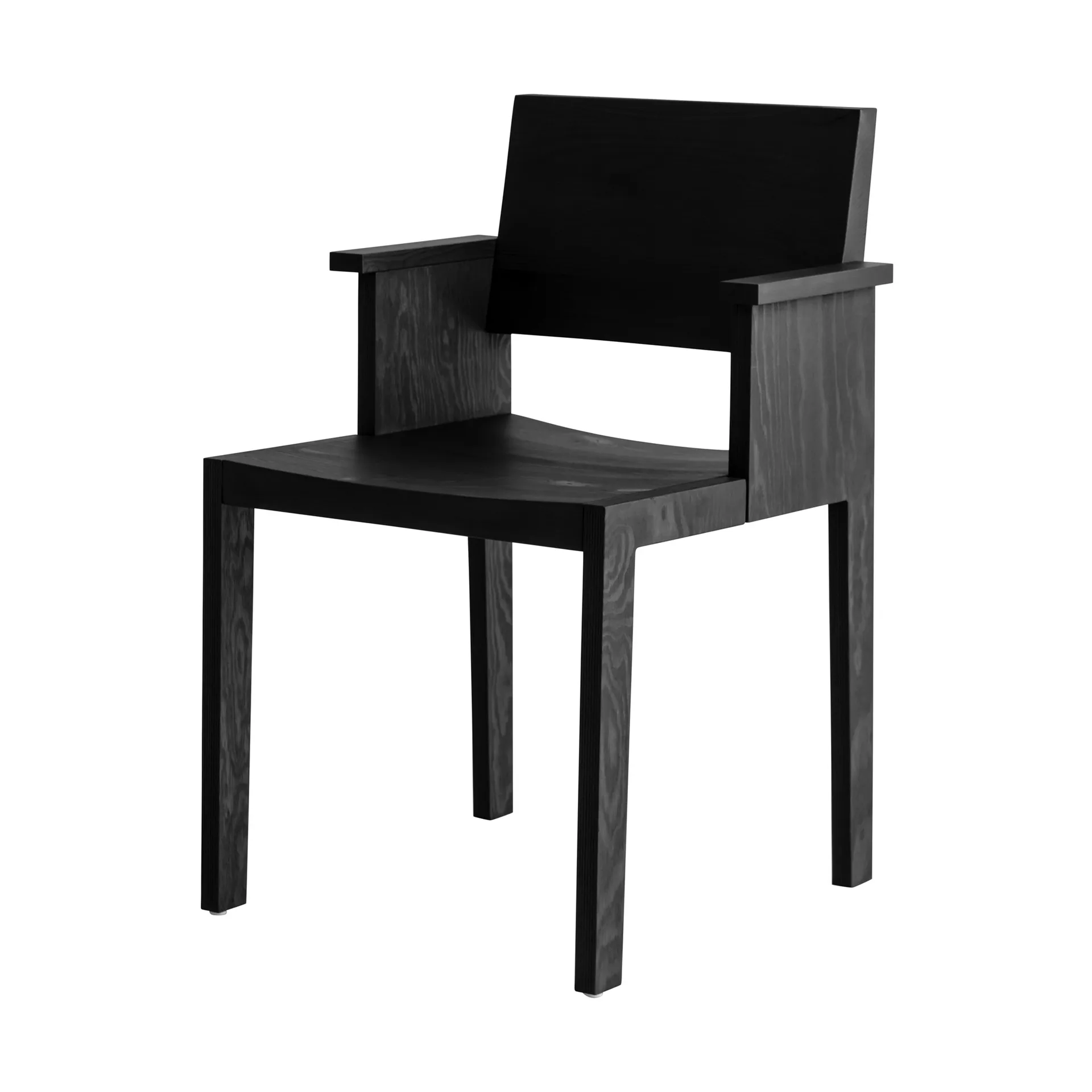 016 Maasto Dining Armchair käsinojallinen tuoli, Musta petsattu mänty Vaarnii