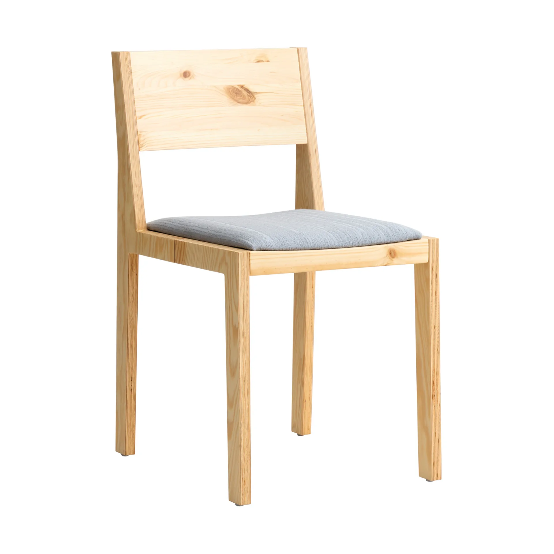 016 Maasto Dining Chair tuoli, Matta öljyvahattua mäntyä, verhoiltu istuin harmaa Vaarnii