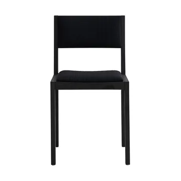 016 Maasto Dining Chair tuoli - Musta petsattu mänty, etupuolelta verhoiltu musta - Vaarnii