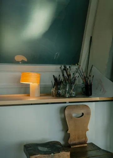 018 Hoop Table Lamppu pöytälamppu - Matta öljyvahattua mäntyä, 23 cm - Vaarnii