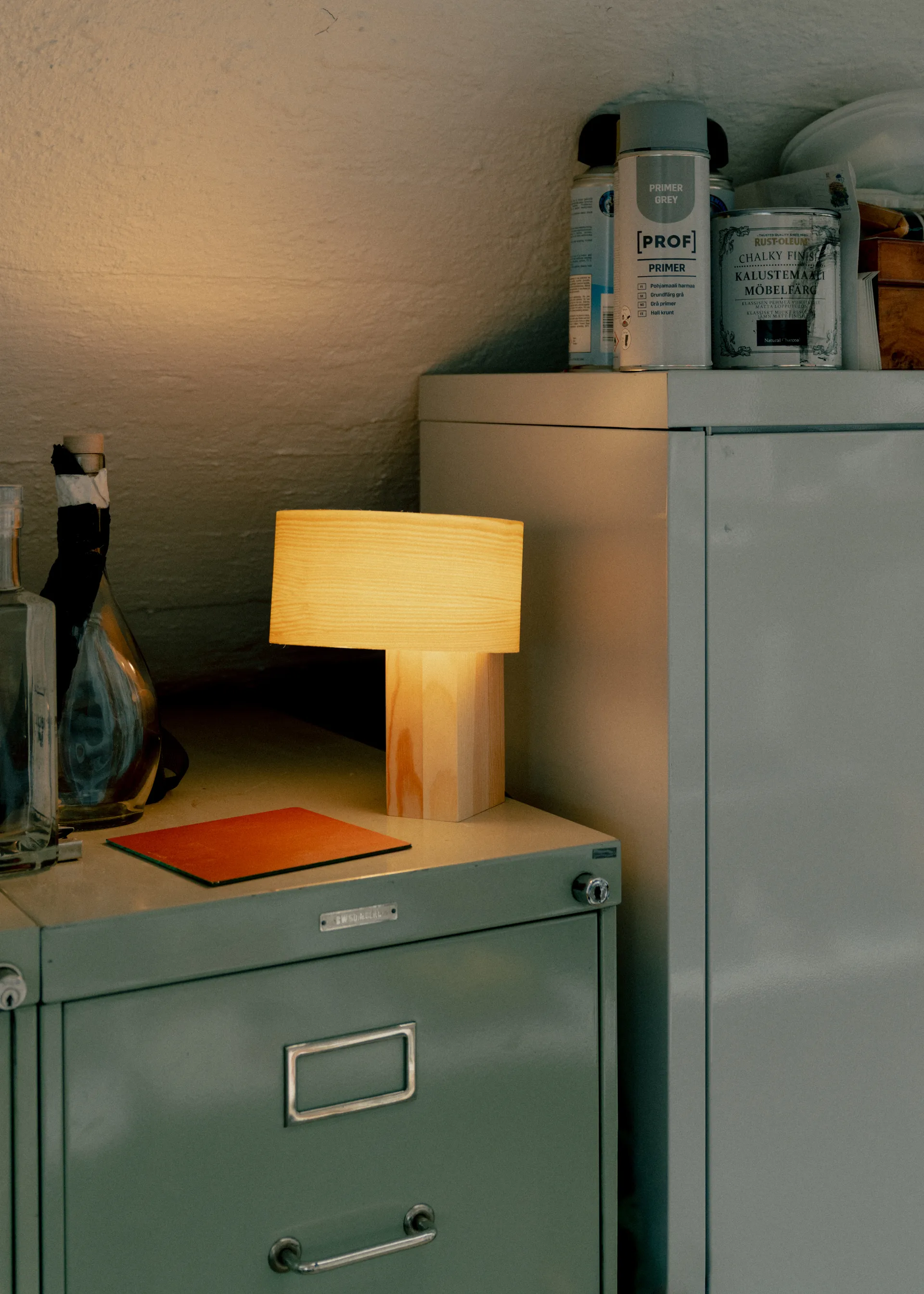 018 Hoop Table Lamppu pöytälamppu, Matta öljyvahattua mäntyä, 34 cm Vaarnii