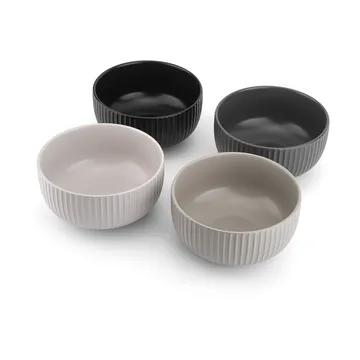 Duga flinga -kulho 70 cl 4-pakkaus - Valkoinen, hiekanharmaa, antrasiitti, musta - Vargen & Thor