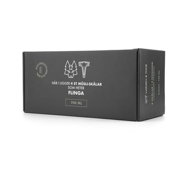 Duga flinga -kulho 70 cl 4-pakkaus - Valkoinen, hiekanharmaa, antrasiitti, musta - Vargen & Thor