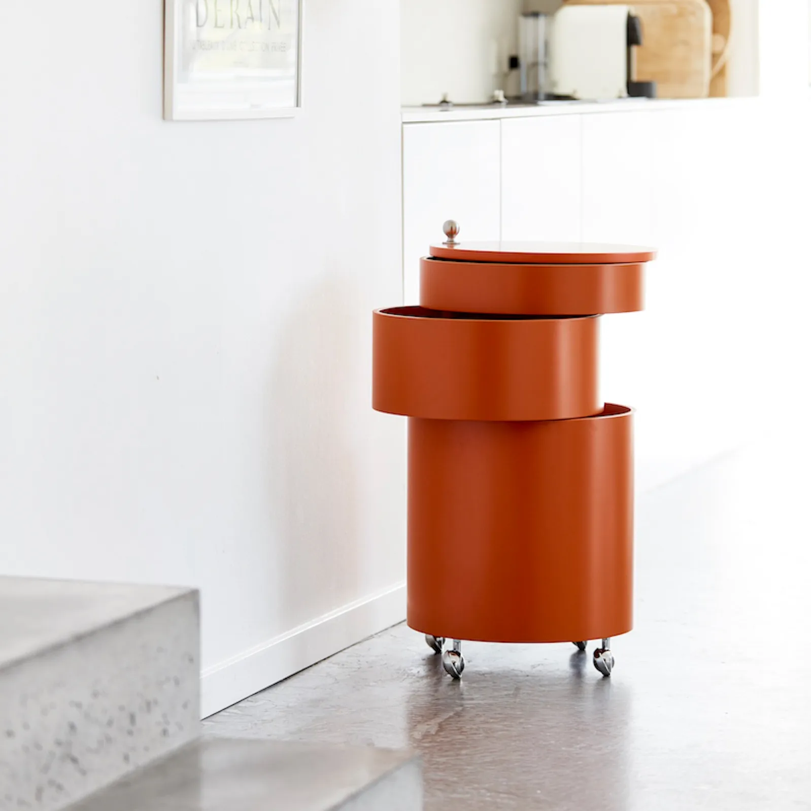 Barboy apupöytä pyörillä, Oranssi Verpan