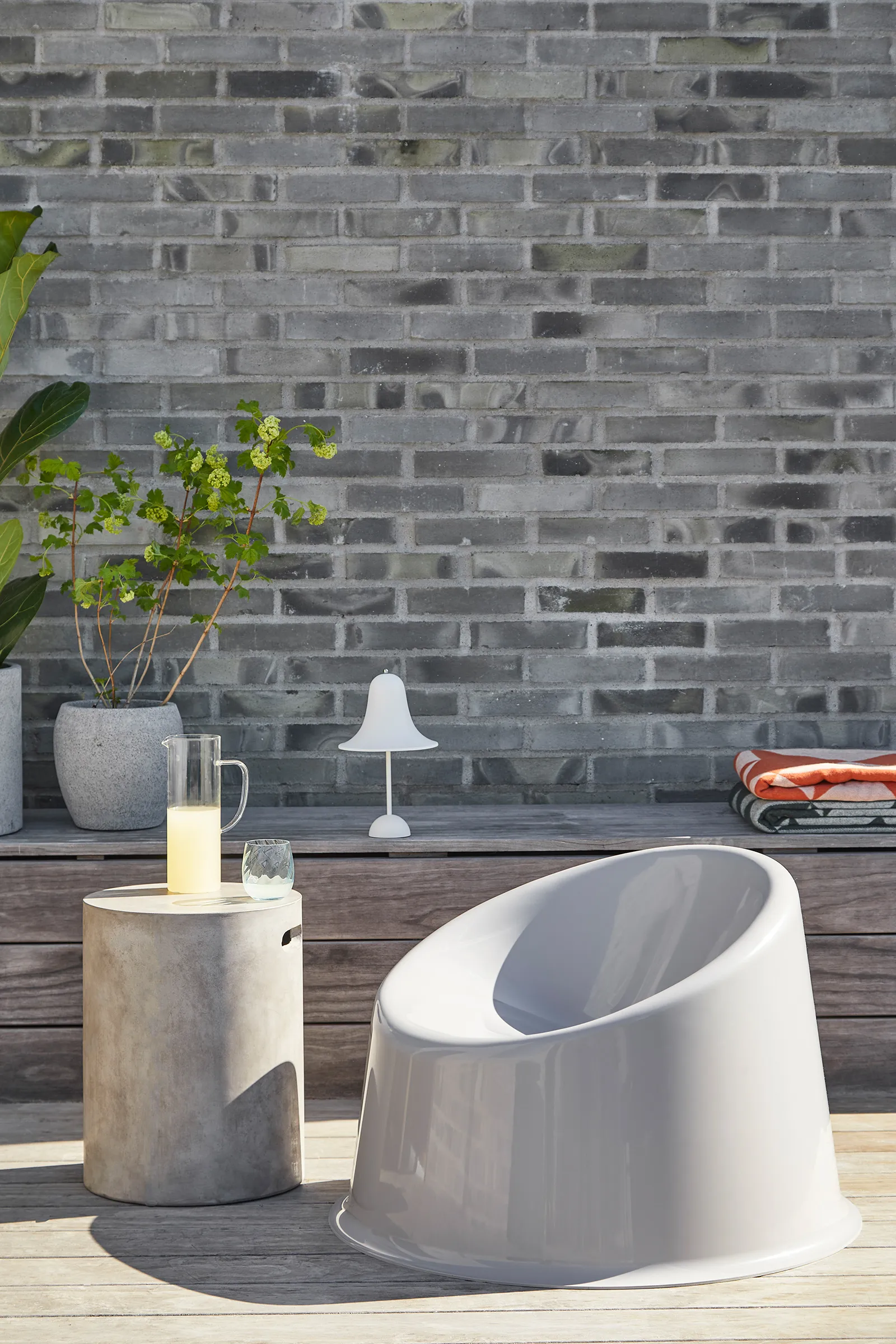 Pantop portable -pöytävalaisin 30 cm, Matt White Verpan