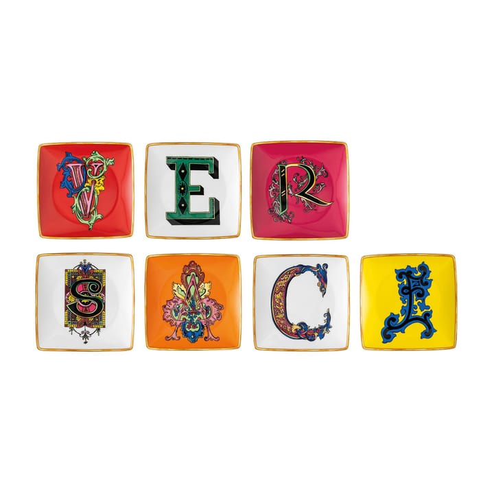 Versace Holiday Alphabet -lautanen 12 cm 7-pakkaus - Versace - Versace